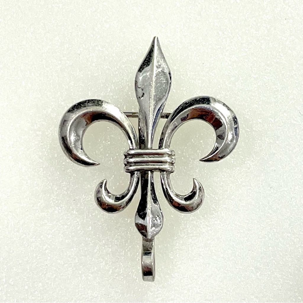 Vintage Sterling Silver Fleur De Lis Brooch Clip 30$